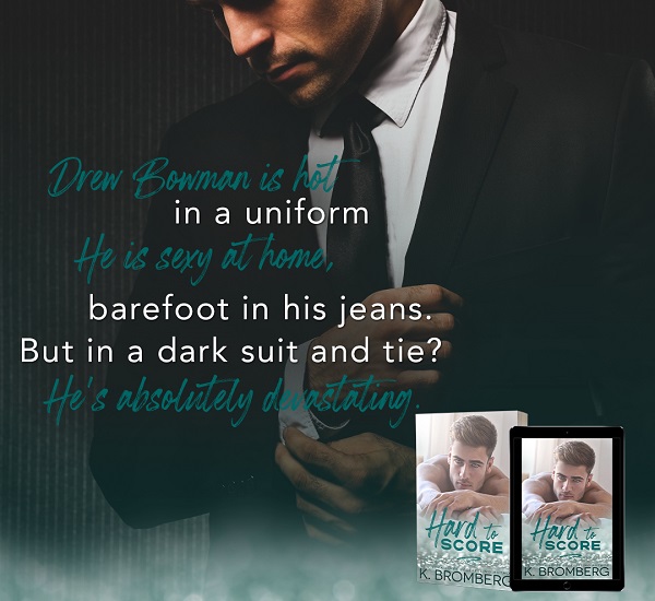 Drew Bowman is hot in a uniform. He is sexy at home, barefoot in his jeans. But in a dark suit and tie? He’s absolutely devastating.