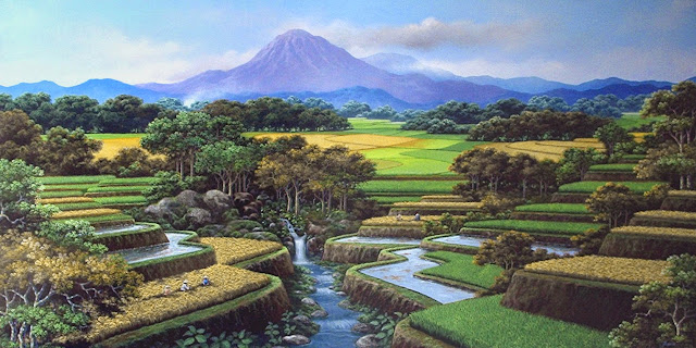  Lukisan  Alam Pedesaan untuk Anda yang Rindu Suasana Desa  
