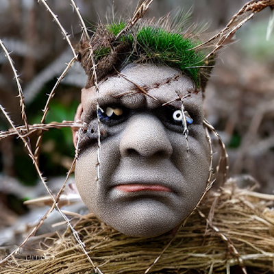 Troll in barbed wire