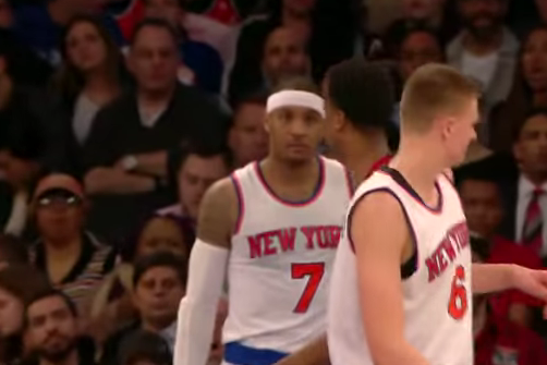 Hassan Whiteside staredown Carmelo Anthony