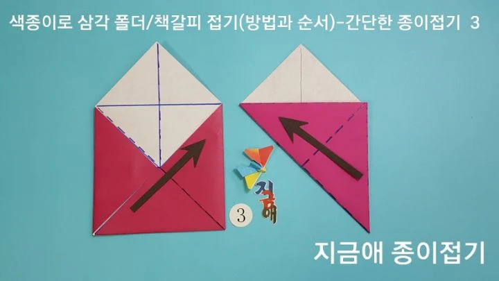 펼쳐 놓은 모서리는 위쪽이며 설명은 아래쪽입니다.