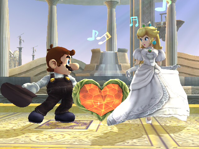 princess peach and daisy together. and Peach dancing together