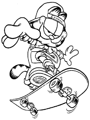 Tangled Coloring Sheets on Coloring Pages Net  Cat Disney Coloring Pages   Garfield Skateboarding