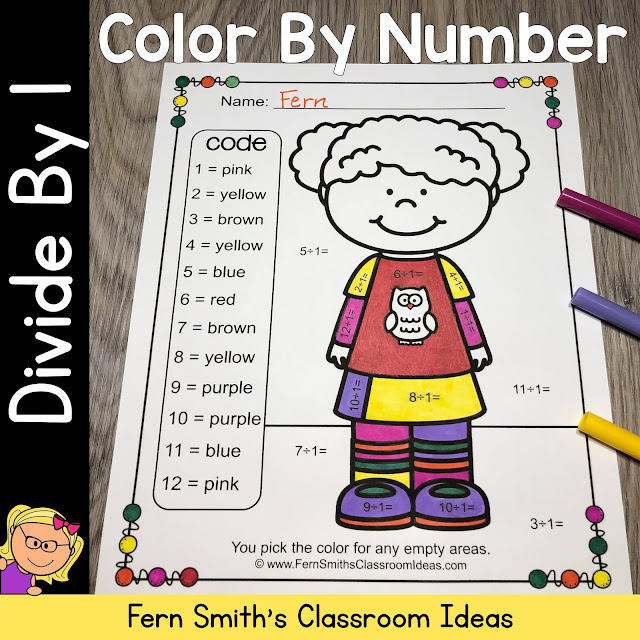 Click Here to Download This Color By Number Divide By One Resource For Your Classroom Today!