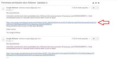 membatalkan google adsense