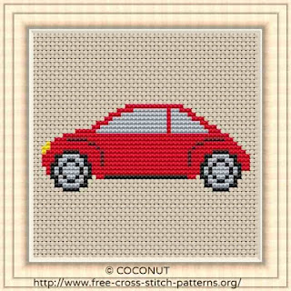 Car 3, Free and easy printable cross stitch pattern