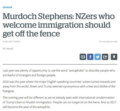 Xenophile refugee imigration New Zealand Murdoch Stephens