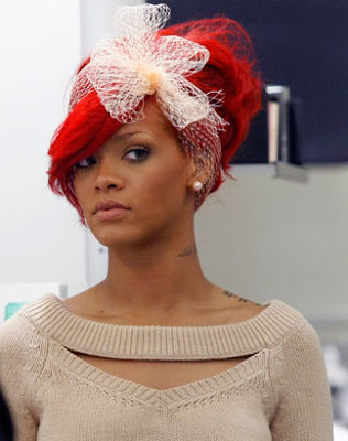 bright red hair photos. rihanna pictures with red hair