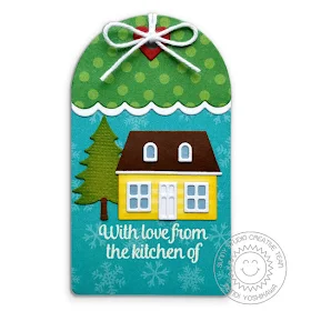 Sunny Studio Stamps: With Love From the Kitchen Of Baking House Themed Christmas Gift Tags by Mendi Yoshikawa