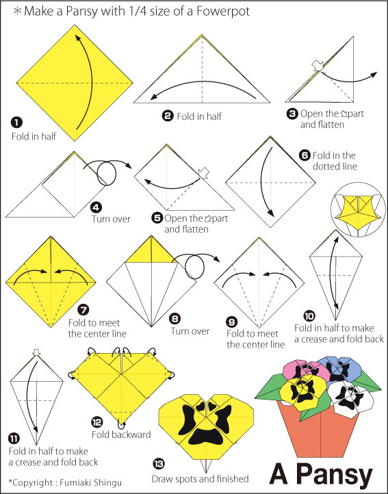  Cara Membuat Origami Bunga  Pansy Cara  Membuat  Origami  
