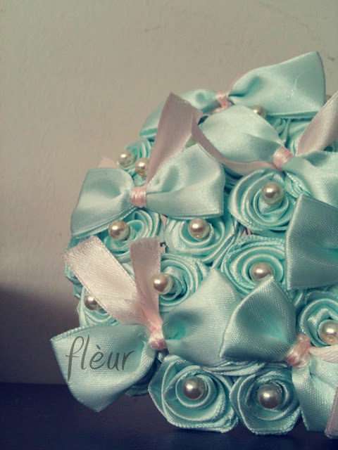 Candy, Mint, Pink, Pearls, Green, Ribbon, Satin, Bouquet