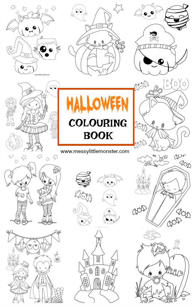 Halloween Colouring Pages for kids - Messy Little Monster