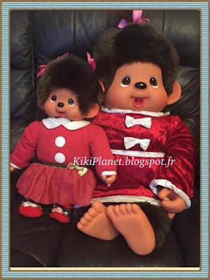 Robe de Noël pour Kiki ou monchhichi, kiki le vrai, costumes, déguisement, noêl, santaclaus