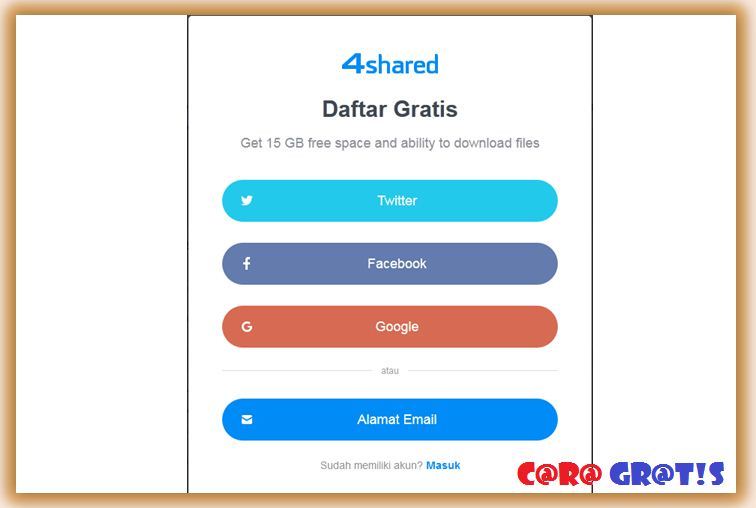Registrasi 4Shared
