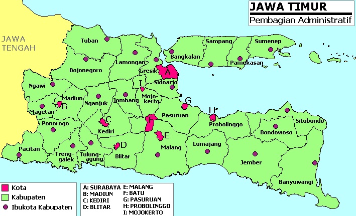  Peta  Jawa  Timur  Lengkap Beserta Keterangan dan Gambarnya