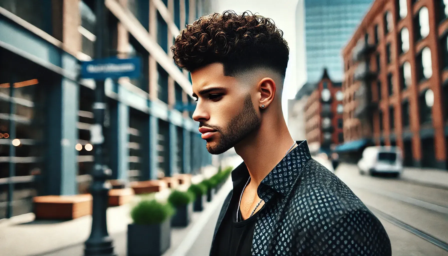 High Taper with Curls