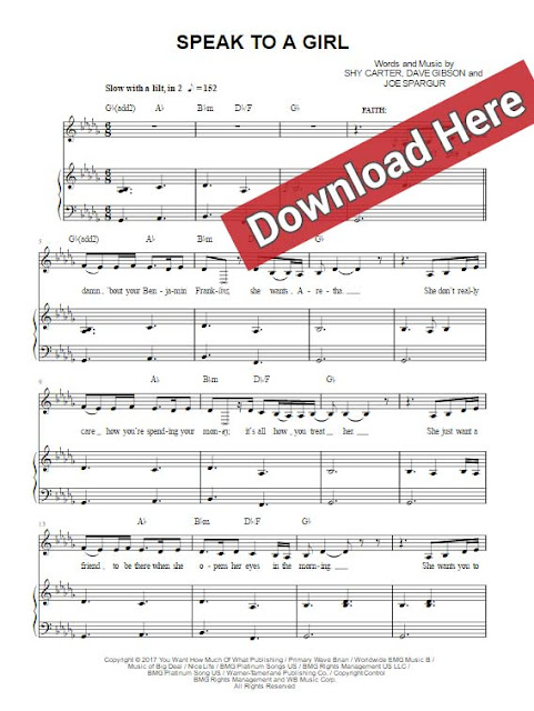 tim mcgraw, faith hill, speak to a girl, sheet music, piano notes, chords, download, keyboard, voice, vocals, pdf