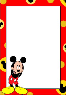 Para hacer invitaciones, tarjetas, marcos de fotos o etiquetas, para imprimir gratis de Mickey Mouse.