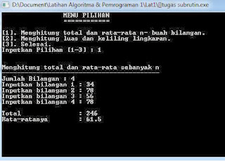 Contoh C++ Menggunakan Subrutin