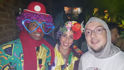 Tim, Ainhoa, and Roberto dressed in costumes