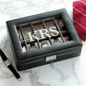 Personalized Monogram Faux Leather Watch Box