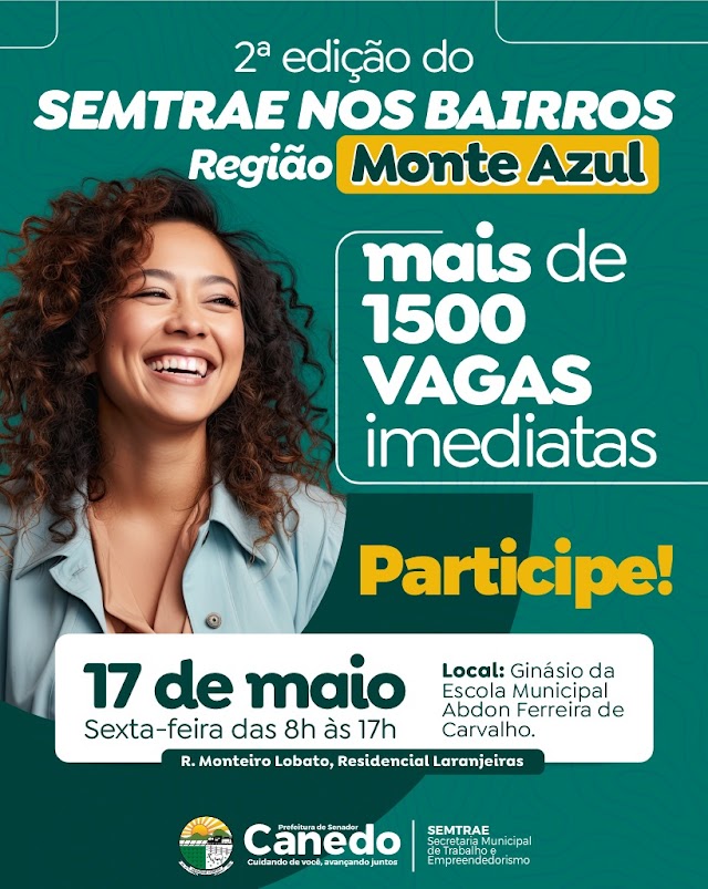 Prefeitura de Senador Canedo promove 2ª edição do SEMTRAE nos Bairros nesta sexta