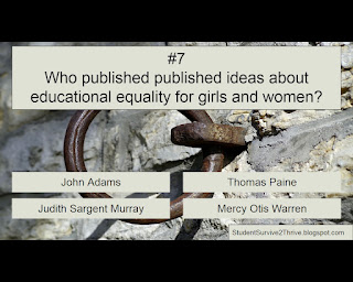 Who published published ideas about educational equality for girls and women? Answer choices include: John Adams, Thomas Paine, Judith Sargent Murray, Mercy Otis Warren