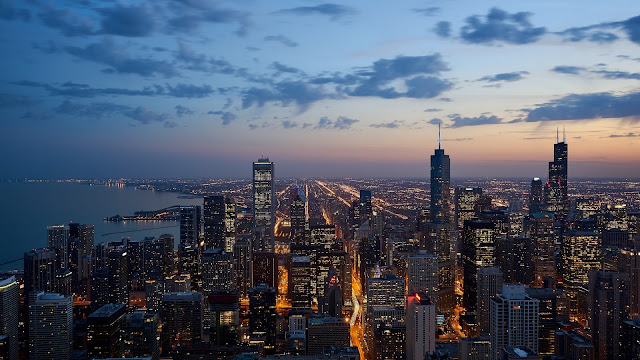 skyscrapers, night city, desktop, wallpaper, screensaver, backgrounds, lights, life, time, sky, cityscape, lighting