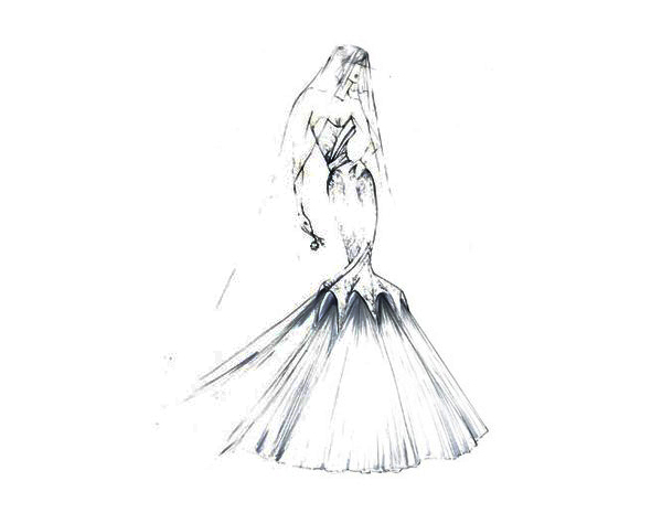 kate middleton wedding dress designer sketches. kate middleton wedding dress