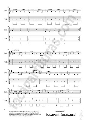 2 Tablatura y Partitura de Guitarra Popurrí Mix 19 Partituras de Tengo una Muñeca vestida de Azul, Los Gatitos, Vamos a contar Mentiras, A mi Burro le duele la cabeza Tablature Sheet Music for Guitar Tabs 