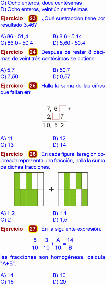 Ejercicios De Numeros Decimales Para Ninos De Primaria Con Respuestas De Matematicas