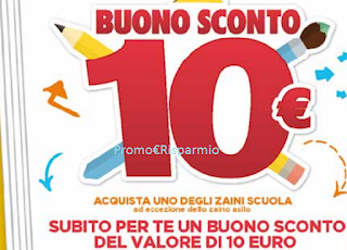 Logo Famila: buono sconto da 10 euro per ogni zaino scuola