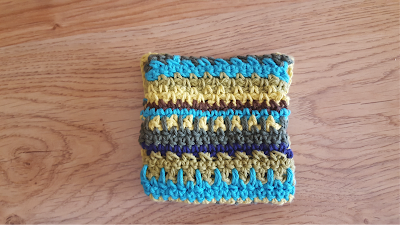 scrappy crochet pouch