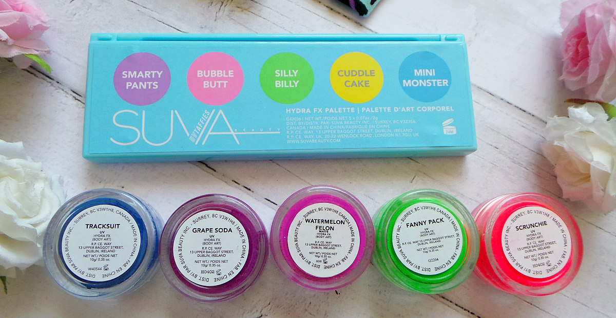 Flatlay showing the back of the suva liner packaging with shade names.