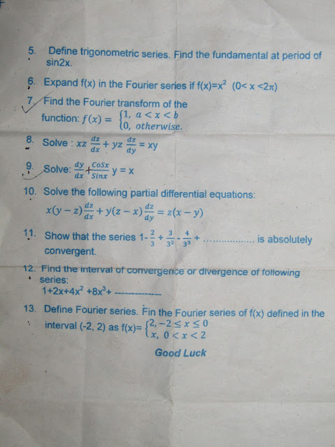 [CTEVT] 2nd Year 1st Semester Engineering Mathematics III | Questions Papers | Diploma in Engineering