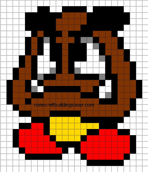Minecraft Pixel Art Templates: Goomba