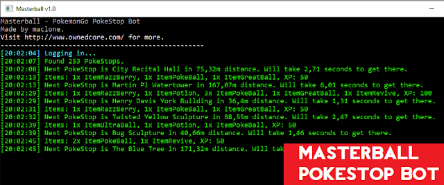 Masterball v 1.0 - PokeStop Bot hanya Farming PokeStops