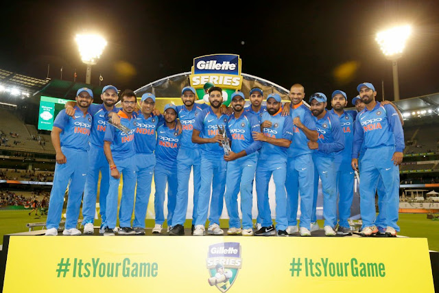 India wins the Gillette ODI Series in Australia