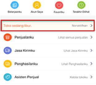 Cara Tutup Toko Shopee sementara