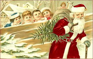 kids watching santa