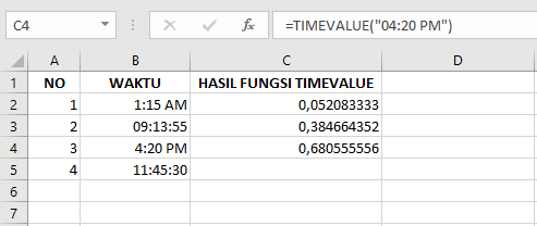 Fungsi TIMEVALUE: Kegunaan, Contoh, dan Tutorial di Microsoft Excel