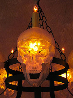 The Skull Metal Chandelier With Five Clear Skulls by Skeletons & More