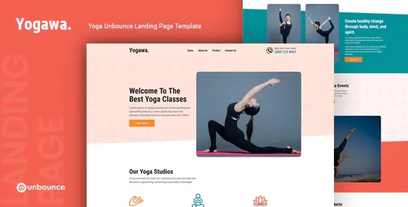 Best Yoga Unbounce Landing Page Template