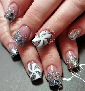 broken glass Christmas nails