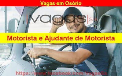 Seleção para Motorista e Ajudante de Motorista no Sine de Osório