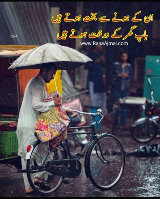 Photo, Blog, Poetry, Father, Urdu Poetry, Islamic wallpaper, bycycle, umbrella, Rain, cute baby, road, flower, enjoy the weather,