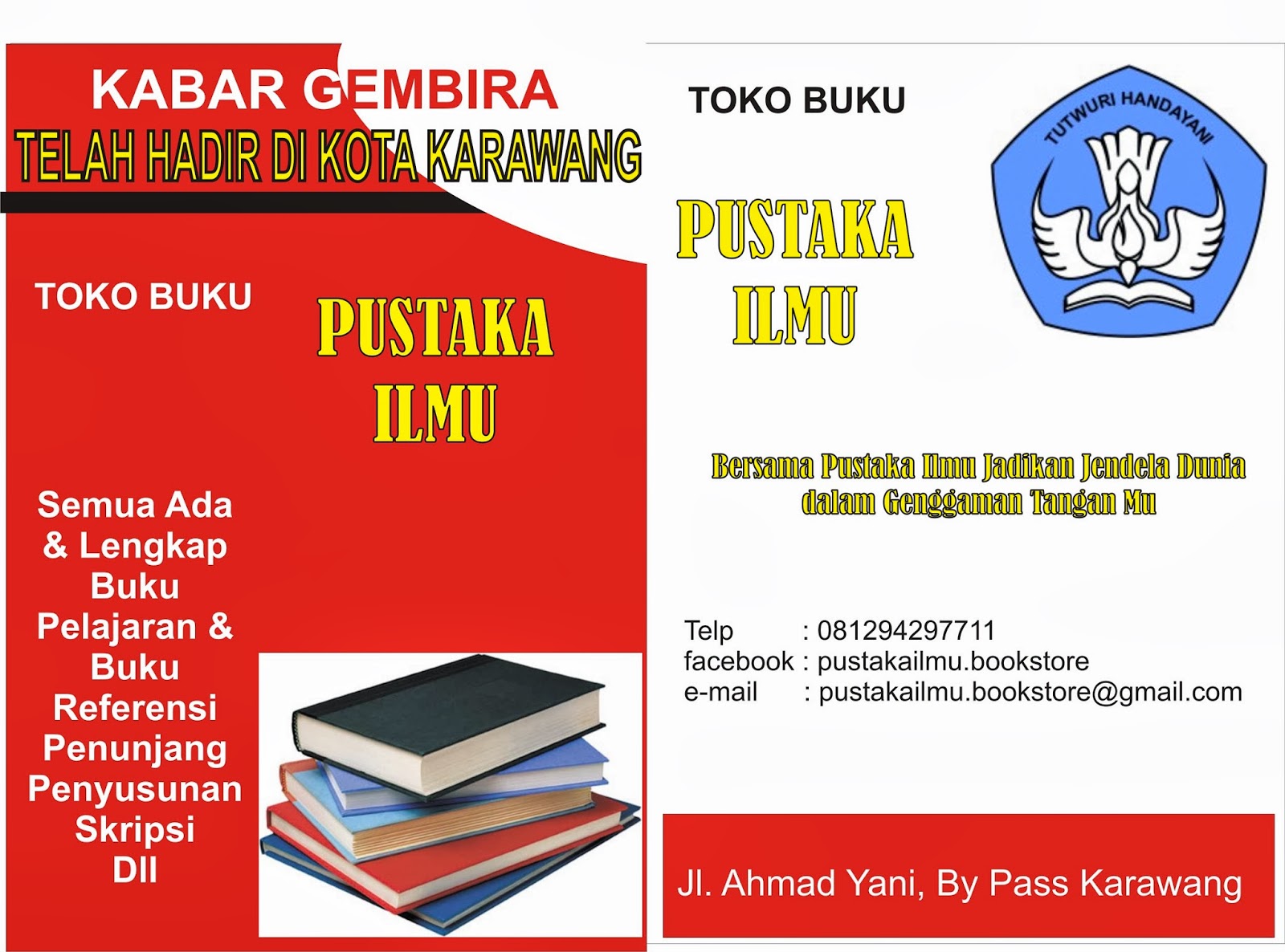Amieh_shop collection: Contoh Brosur Toko Buku "Pustaka Ilmu"