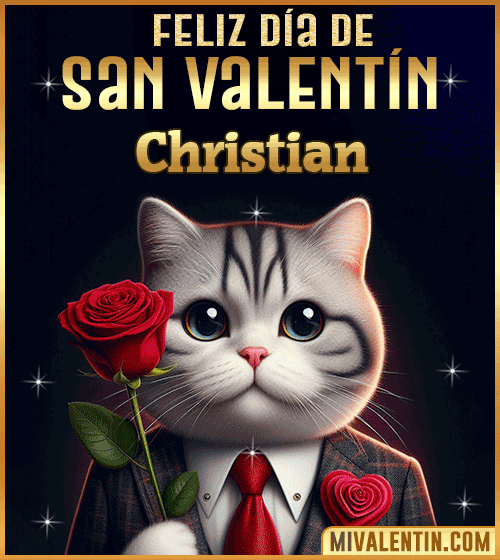 Gif con Nombre de feliz día de San Valentin Christian