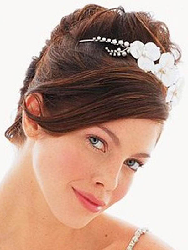High and side Bun Updos Hairstyle for Wedding Day