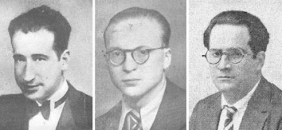 Los ajedrecistas Rafael Doménech, Rafael Lloréns y Július Sunyer